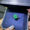 100 5ct Luxe Boutique Sieraden Ring Echt 925 Zilver Natuurlijke Smaragd Open Godin 240315