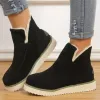 Boots Booties Woman Low Heel Winter Footwear Platform Shoes Black Boots Brown Ankle Flat Snow Padded Furry High Fur Shoes New Warm