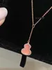 925 prata alta versão v ouro kirin rosa concha cabaça colar feminino clavícula corrente pingente 18k ouro rosa