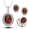 Necklace Earrings Set 925 Sterling Silver Fashion Crystal Bridal Jewelry For Women Girls Pendant Rings Trendy Wholesale