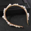 Tiaras Bridal Hair Jewelry Pearls Lace Headpieces Crown Gold Headbands Tiaras For Bride Women Headdress Party Wedding Accessories Y240320