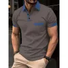 Instagram Yaz Hızlı Satış Erkek Renk Blok Cep Polo Gömlek Sporları DHW9 {Kategori}
