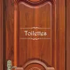Autocollants de toilette version française plaque d'entrée de toilette drôle autocollant mural en vinyle avec autocollants Salle de bains cosmétiques avec inscriptions 240319