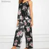 Damska odzież snu Nowa moda dla kobiet bez rękawów Black Lace Floral Nightwear Pajamas Zestawy miękkie wygodne seksowne zestawy mody 2023 HOT SPRZEDAŻYC24319