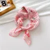 Scarves Ribbon Weave Hair Decorate Korean Style Neck Tie Square Scarf Flower Silk Band Female Printed