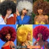 Parrucche capelli corti afro parrucche ricci piene con frangia per donne nere africane africana ombre gluteless cosplay cosplay bionda naturale parrucca blu rosso