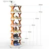 Förvaringshållare rack stapelbara sko rack multi-lagers sko rack förvaringshanterare rörliga utrymme sparar hyllor plastskåp hushållsprodukter y240319