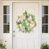 Decorative Flowers Artificial Flower Wreath Spring Summer Front Door Floral Hanging Ornament Garland For Wall Party