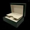 オリジナルの木製の箱と小冊子ケースカードカスタムウォッチギフトを備えたファクトリーアウトレットグリーン