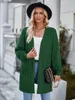 Women's Blouses Fall/Winter 2024 Fashion Casual Solid Color Loose Long Spliced Cardigan Shirt