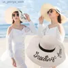 Sombreros de ala ancha Sombreros de cubo Sombrero de playa Para mujer Verano Gran cono Carta Amor Corazón Visitante Pliegue Cubierta embrollada Viaje str sombrero de cubo Y240319