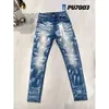 2024 Jeans de créateur de mode pour pantalons pour hommes Jeans violets Hommes Baggy Jeans Tendances Hip Hop En détresse Noir Ripped Biker Slim Fit Moto Mans Jeans empilés