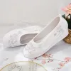 Laarzen VeoWalk 3 cm verborgen wiggen vrouwen comfort katoen hanfu schoenen enkelband dames kostuumplatforms Chinese borduurschoenen wit