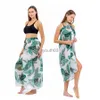 Kjolar Skorts Chiffon Long Wrap Sarong Beach Bikini Cover Ups Women Girls Leopard kjolar Swimsuit Pareo Quick Dry Printed Anti UV Protective 240319