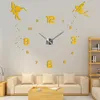 Wall Clocks Large 3D Clock Modern Design Silent Mechanism 47 Inch Acrylic Sticker For Kid's Room Decor