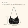 Totes Moto & Biker Bags For Women Luxury Designer Handbags And Purses 2024 In PU Oil Wax Leather Belt Buckle Underarm Shoulder Bag