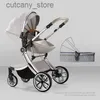 عربات# 2024 مجموعة جديدة من Baby Stoller Set 2 في 1eggshell Carriage2024 حديثي الولادة طي الطفل Pramluxury High Landscape Trolley Baby Car L240319