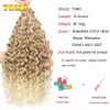 Synthetic Wigs Hair pieces TOMO 18 24Inch Long Water Wavy Synthetic Crochet Hair Ombre Hawaii Afro Curls Braiding Hair For Women Ocean Wave Hair 240328 240327