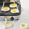 Anéis de ovo de silicone com alça fria, moldes circulares perfeitos para ovos fritos e panquecas - conjunto de 2, clephan amarelo