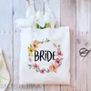 Totes Team Bride Druck Mode Schultertaschen Canvas Tote Shopping Wiederverwendbar Reise Bachelorette Hochzeit Brautparty Beg