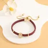 Charm Bracelets Fashion Women Jewellry Fine Zircon Water-drop Bracelet For Girl Bangle Cute Sweet Adjustable Leather Rope Woman Jewelry