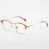 Optiska glasögon för män Kvinnor Retro Designer GMS-642TS Fashion Sheet Glasses Titanium Frame Detaljerad elasticitet Oval Style Anti-Blue Light Lens Plate with Box