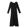 Casual Dresses Medium Long Knitted Sweater With Dress Women Clothing Party Vestido