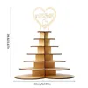 Décoration de fête Présentoir à chocolat en bois 3D Dessert Mariage Coeur Arbre Tour Étagère pour la mariée à être un décor d'anniversaire de fiançailles