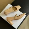 2024 Spring Autumn New Mary Jane High Heels Fashion, Casual, Versatile, 슬림하고 편안한 진정한 가죽 싱글 싱글 신발