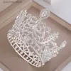 Diademi di lusso rotondo strass cristallo corona nuziale sposa diademi e corone regina diadema sposa corona accessori gioielli per capelli da sposa Y240319