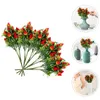 Fleurs décoratives 5 pcs vases décor intérieur simulé la fraise fruit artificiel diy tiges bouquet branches rouges remplissage décors