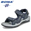 Boots Bona 2022 Nya designers andningsbara action läder utomhus sandaler män lyx varumärke sommaren casual skor man strand bekväma tofflor