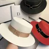 Geniş Memlu Şapkalar Kova Şapkaları Yaz Büyük Sebir Binicilik Güneşlik Str Hat Şık Moda ve Basit Plaj Güneş Şapk Dış Mekan Seyahat İngiliz Tarzı Kişiselleştirilmiş Düz Üst Şapka Wome için