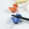 Chopsticks 2PCS Spoon Rack Cuisine Restaurant Ceramic Cartoon Little Carp Color