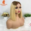 Perruques synthétiques Vietname Super Double os dessiné droite 2x6 Bob perruque avec 100% cheveux humains Nature noir 250% densité pour les femmes noires 240328 240327