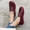 Casual Shoes Xihaha Summer Women dame kvinnliga mamma äkta läderlägenheter loafers vårslip på ihålig sneaker kvinna dans