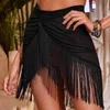 Kjolar skorts sexiga kvinnor chiffong badkläder pareo scarf cover up wrap kaftan sarong beach wear baddräkter bikinis cover-ups kjolar 240319