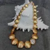 Yygem cultivada moeda branca keshi pérola 16mm-20mm-26mm escovado grânulo colar graduado gargantilhas tendência moda jóias 240305