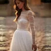 in 1 Shiny Sequined Tulle Wedding Dresses With Removable Cape Wraps Long Sleeves Romantic A Line Boho Bridal Gowns Floor Length Reception Robes For Bride YD