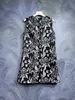 2024 Dress Light Luxury High End Jacquard Black and White Nail Diamond Applique ärmlös klänning