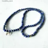 Cazibe bilezik ruberthen 6 mm mat lis lazuli 108 Mala moda kadınlar yoga manevi kolye ay cazibe dengesi yoga mala mücevher l240319