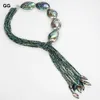 Bangle GG Natural 22 Pua Abalone Shell Green Crystal Pendant Halsband Handgjorda smycken Gåvor för kvinnor 240319