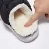 Boots Comwarm New Fashion Plush Slippers For Woman Man Bread Shoes Winter Warm Thick Platform Waterproof Slippers Outdoor Home Shoes