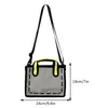 Borse a tracolla 2024 Borsa a tracolla estiva da donna 2D Top-Handle Novità Colori a contrasto casual Cinghie regolabili alla moda Tote da disegno 3D