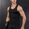 Herrtankstoppar män casual bodybuilding compression gym t shirt basket ärmlös träning väst fitness topp man kläder