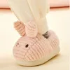 HBP Non-Marque Enfants Filles Garçons Chambre Intérieure Vêtements D'hiver Chaussures Avec Fourrure Fluffy Fuzzy Maison Dessin Animé Lapin Pantoufles Pour Enfants