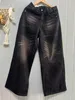 Pantalon Femme Autunno Inverno Pantaloni a gamba larga Jeans larghi a vita alta Donna Vintage Street Fashion Harajuku Y2K Pant Pantaloni 240318