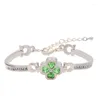 뱅글 BN-00177 2024에서 Crystal Clover Cuff 팔찌 로즈 골드 도금 여성을위한 Jwellery Dainty Bracelet Personalized Gifts