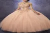 Sprankelende Tule Quinceanera Jurken Baljurk Sweetheart Lijn Ruches Lijfje Met Kant en Kralen Afneembare Bandjes Meisjes Party2378481