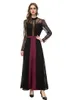 Women's Runway Jumpsuits& Rompers Stand Collar Lace Long Sleeves Pleated Ruffles Patchwork Elegant Maxi wide Pants